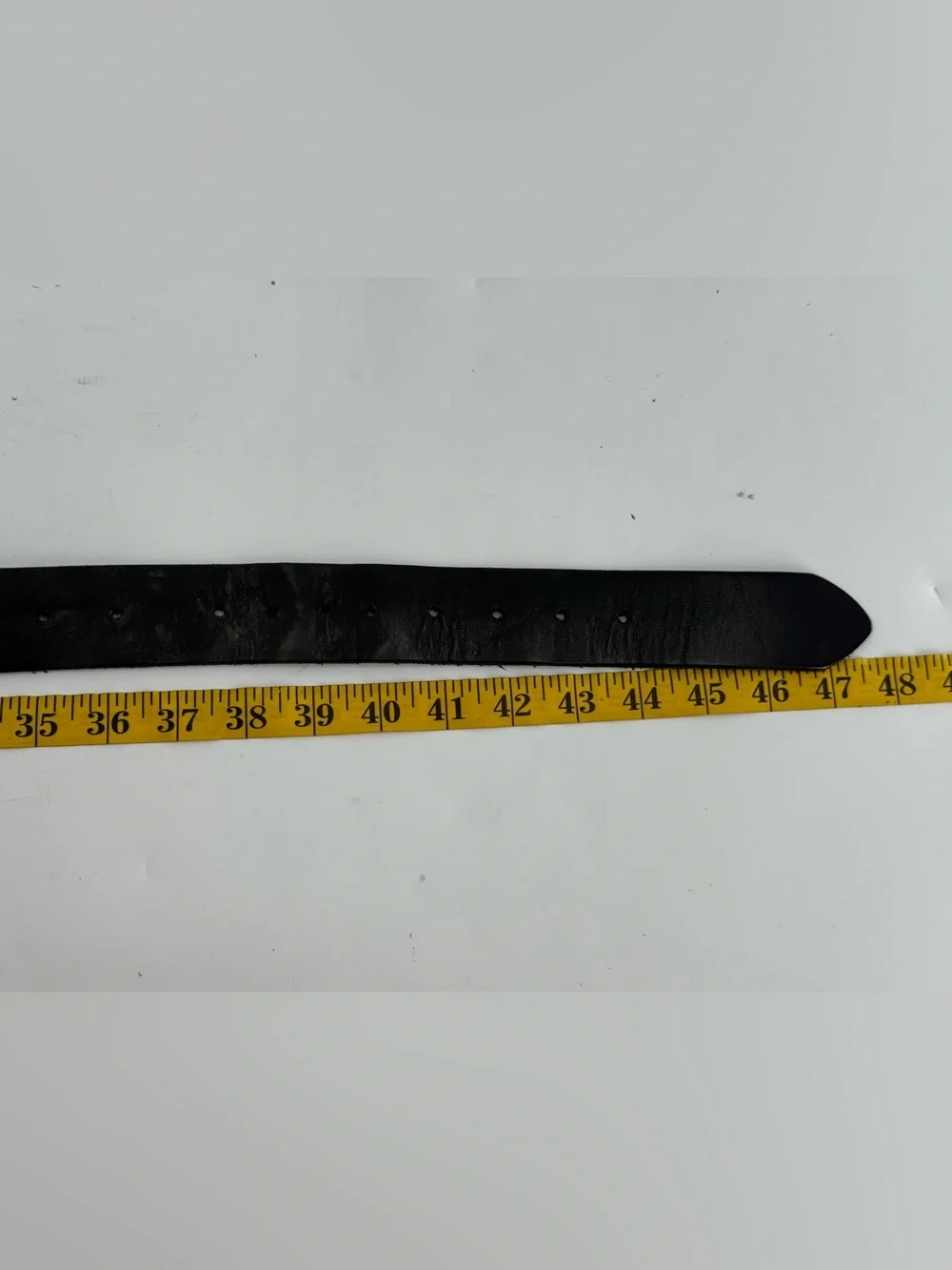 Vintage Black Leather Men’s Belt 42 Made in USA